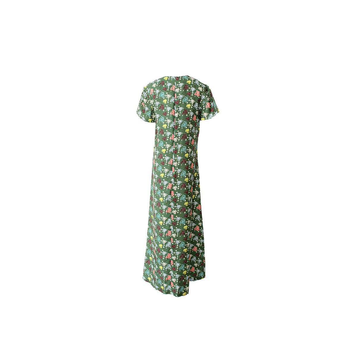 Tilda Short Sleeve Silk Maxi Moss Green