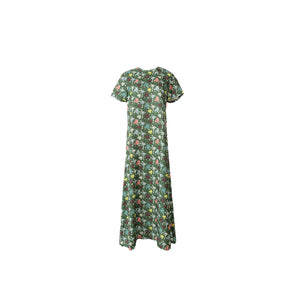 Tilda Short Sleeve Silk Maxi Moss Green