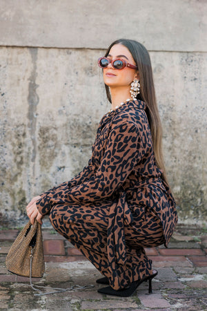 Bette Lounge Silk Set Leopard