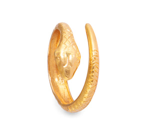 Gold material plated serpent ring